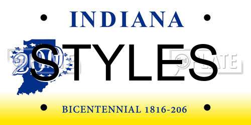 STYLES Indiana License Plate
