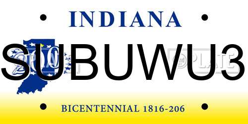 SUBUWU3 Indiana License Plate
