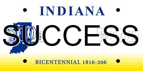 SUCCESS Indiana License Plate