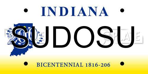 SUDOSU Indiana License Plate