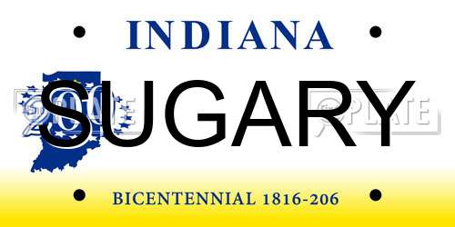SUGARY Indiana License Plate