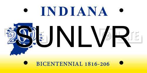 SUNLVR Indiana License Plate