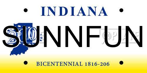 SUNNFUN Indiana License Plate