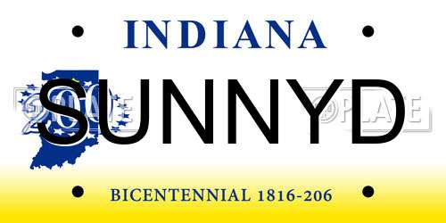 SUNNYD Indiana License Plate
