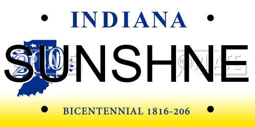 SUNSHNE Indiana License Plate