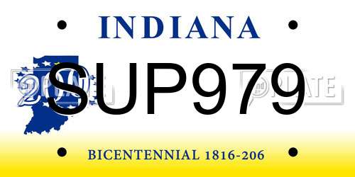 SUP979 Indiana License Plate