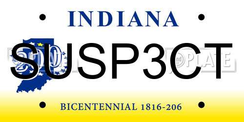 SUSP3CT Indiana License Plate