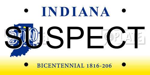 SUSPECT Indiana License Plate