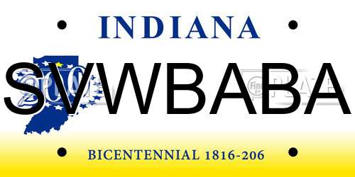 SVWBABA Indiana License Plate