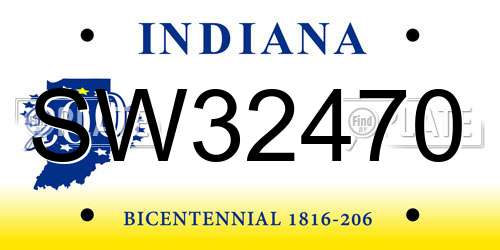 SW32470 Indiana License Plate