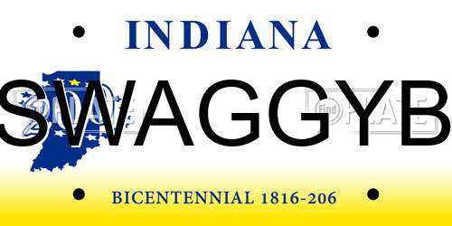 SWAGGYB Indiana License Plate