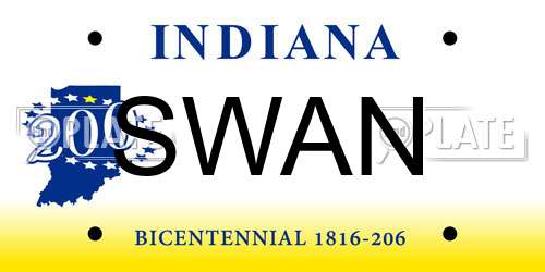 SWAN Indiana License Plate