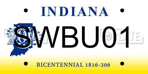 SWBU01 Indiana License Plate