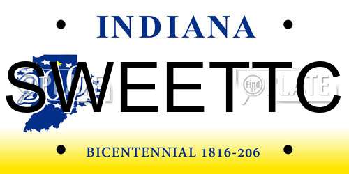 SWEETTC Indiana License Plate