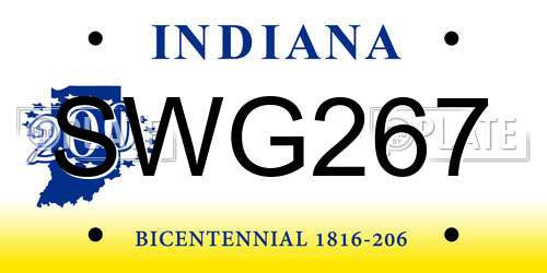 SWG267 Indiana License Plate
