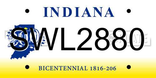 SWL2880 Indiana License Plate