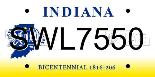 SWL7550 Indiana License Plate