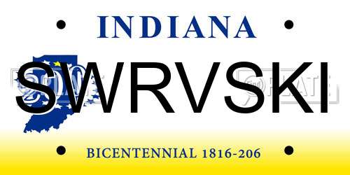 SWRVSKI Indiana License Plate
