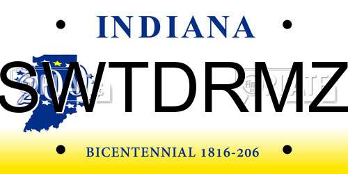 SWTDRMZ Indiana License Plate