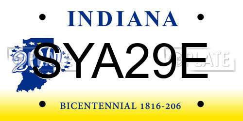 SYA29E Indiana License Plate
