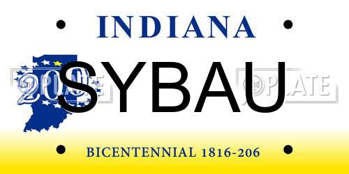 SYBAU Indiana License Plate