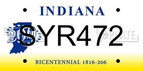 SYR472 Indiana License Plate