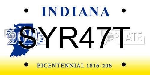 SYR47T Indiana License Plate
