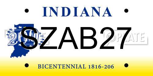 SZAB27 Indiana License Plate