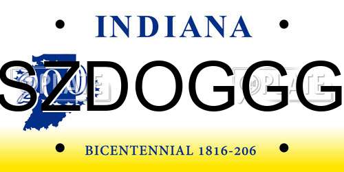 SZDOGGG Indiana License Plate