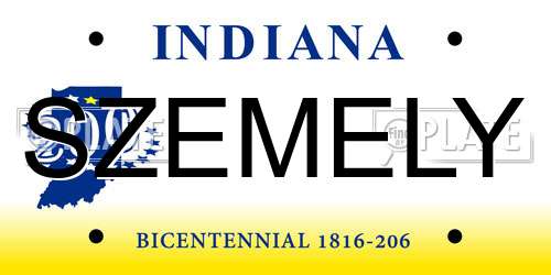 SZEMELY Indiana License Plate