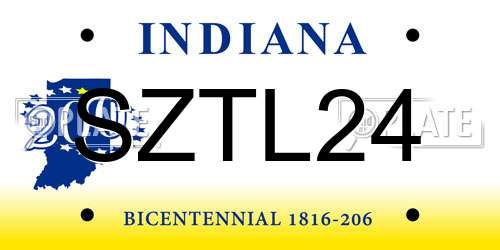 SZTL24 Indiana License Plate
