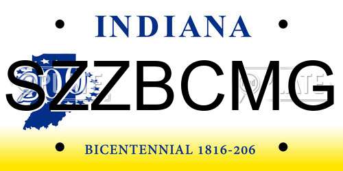SZZBCMG Indiana License Plate