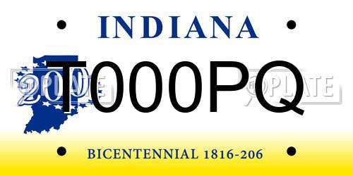 T000PQ Indiana License Plate
