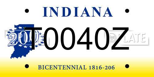 T0040Z Indiana License Plate