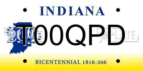 T00QPD Indiana License Plate