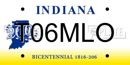 T06MLO Indiana License Plate