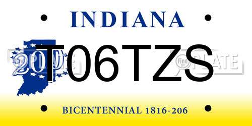 T06TZS Indiana License Plate