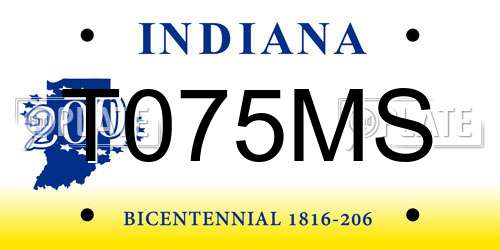T075MS Indiana License Plate
