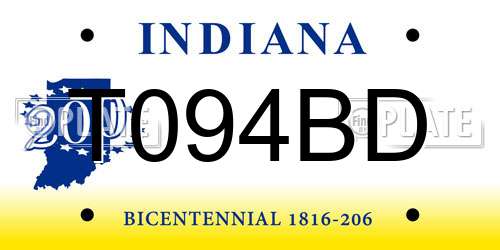 T094BD Indiana License Plate