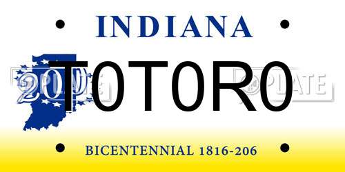 T0T0R0 Indiana License Plate