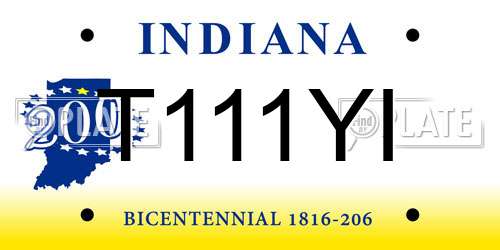 T111YI Indiana License Plate