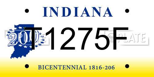 T1275F Indiana License Plate