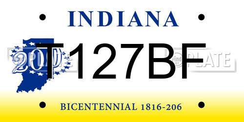 T127BF Indiana License Plate