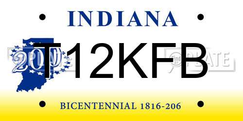 T12KFB Indiana License Plate