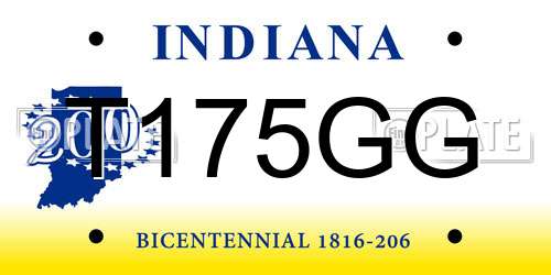 T175GG Indiana License Plate