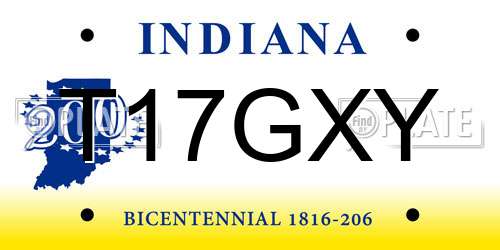 T17GXY Indiana License Plate