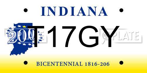 T17GY Indiana License Plate