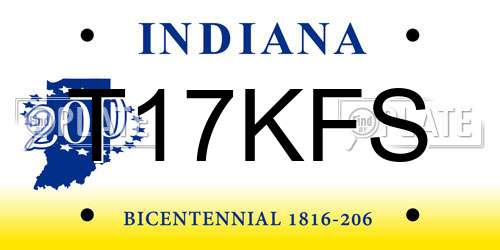 T17KFS Indiana License Plate