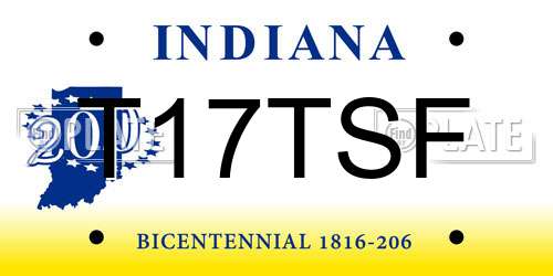 T17TSF Indiana License Plate