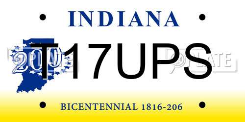 T17UPS Indiana License Plate